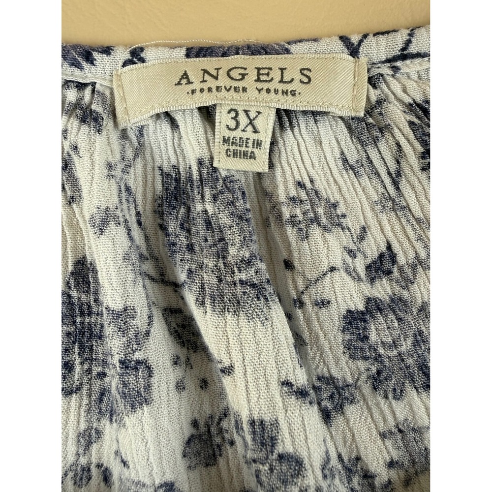 Cottagecore Floral Peasant Blouse Rayon Lace Detail 3X Angels Forever Young - Picture 5 of 8